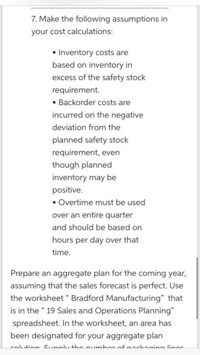 Prepare an aggregate plan for the coming year,