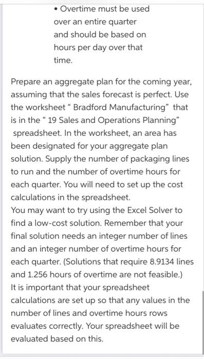 Prepare an aggregate plan for the coming year,