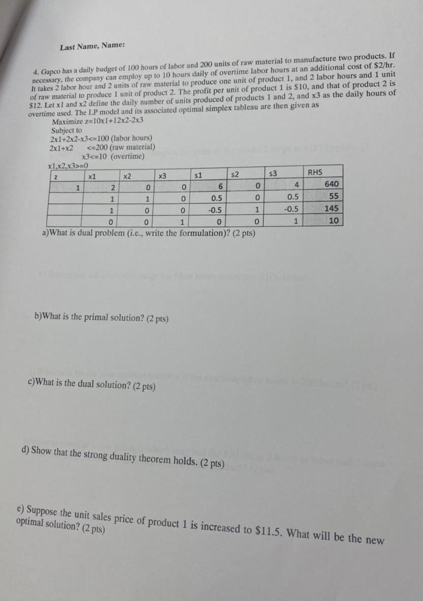 Please solve parts A, B, C, D, and J . Manually