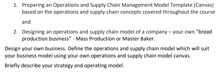 1. Preparing an Operations and Supply Chain