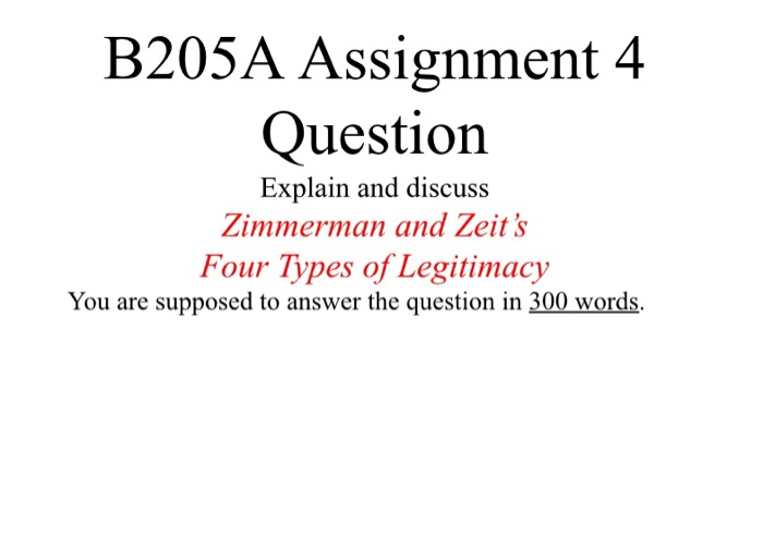 B205A Assignment 4 Question Explain and discuss