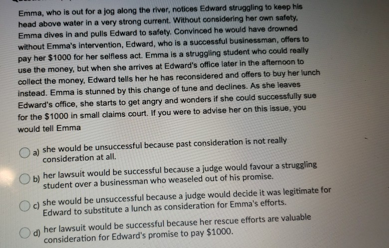 Emma, who is out for a jog along the river,