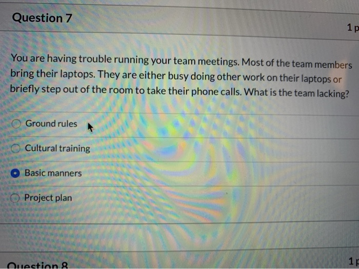 Question 7 1 p You are having trouble running