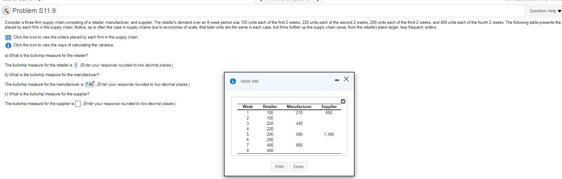 Problem S11.9 Question Help Consider a three-firm