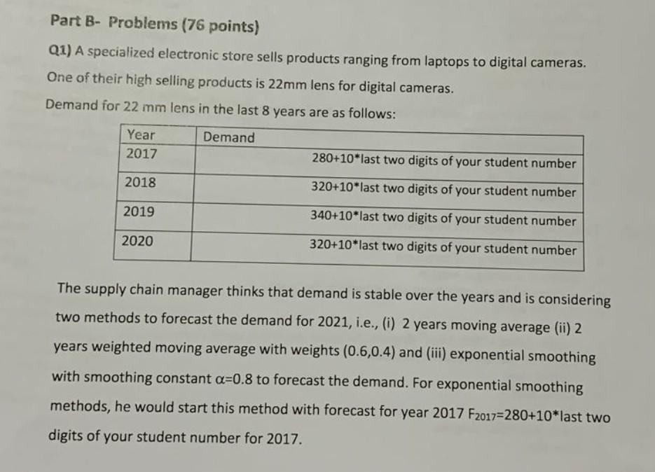 Student Id digits: 25 Part B- Problems (76