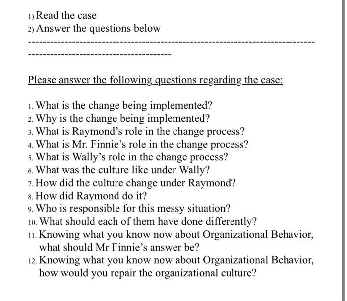 please answer the questions following the case