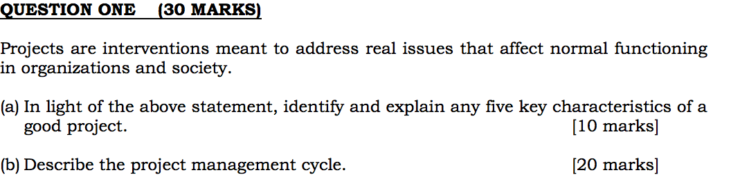 Projects are interventions meant to address real