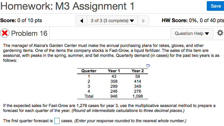 Homework: M3 Assignment 1 Homework: M3 Assignment