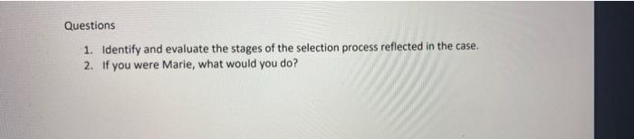 Case: Selecting a Programmer Marie Pendergrass