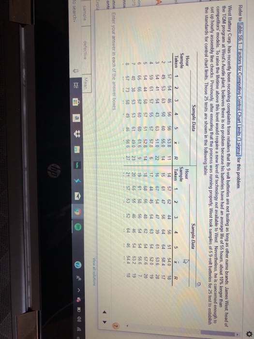 Refer to Table 56.1. Factors for Computing