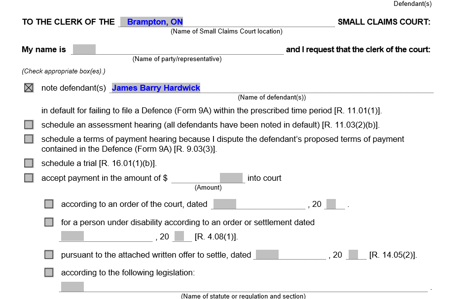 According to Greco Vs Hardwick case on Small