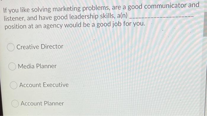 If you like solving marketing problems, are a