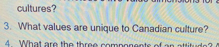 need answer to 3rd question cultures? 3. What