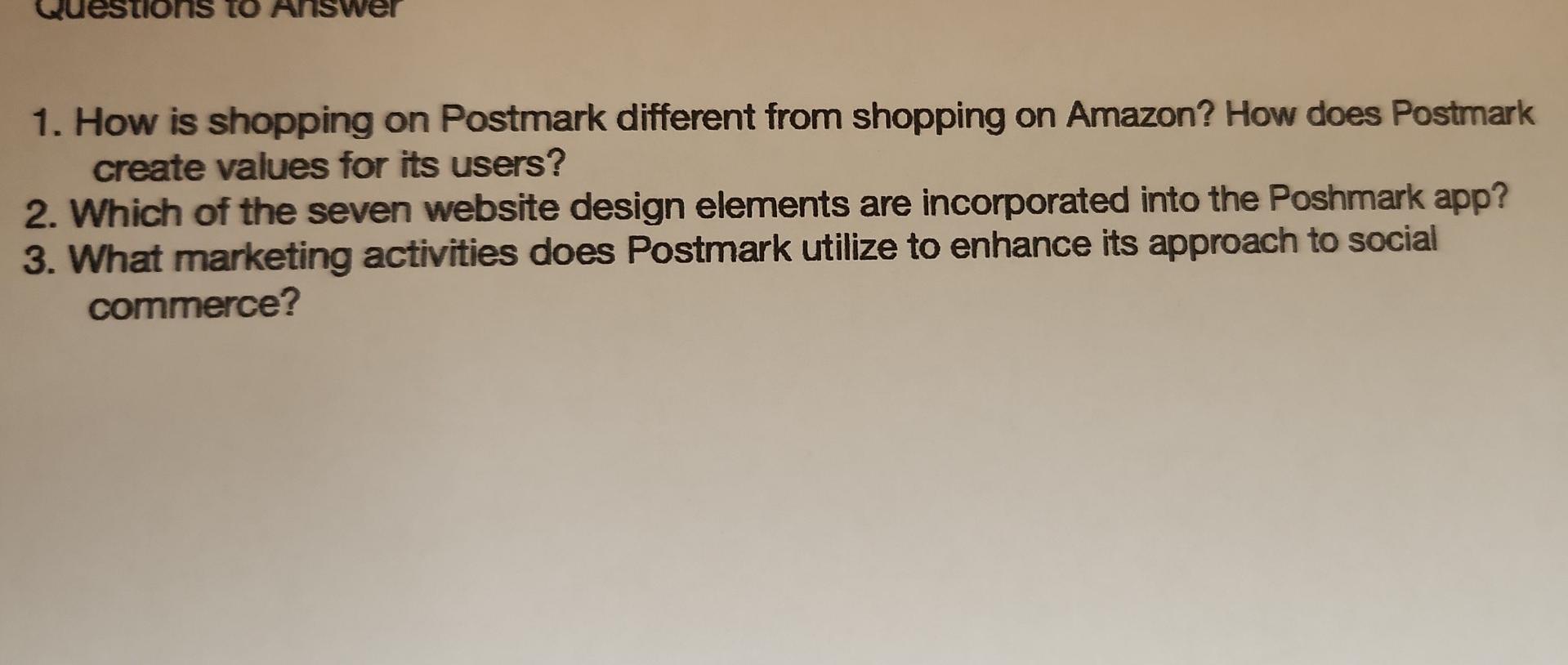 1.) How is shopping on Postmark different from