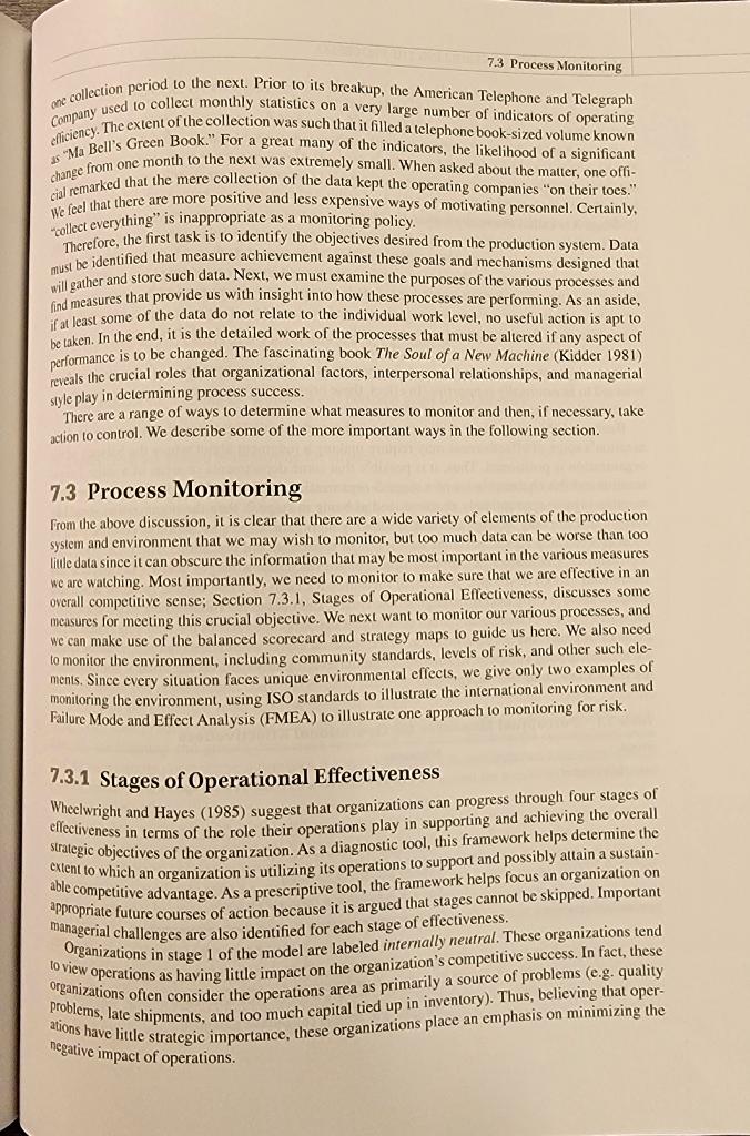 Based on reading of Sections 7.2: "Monitoring and