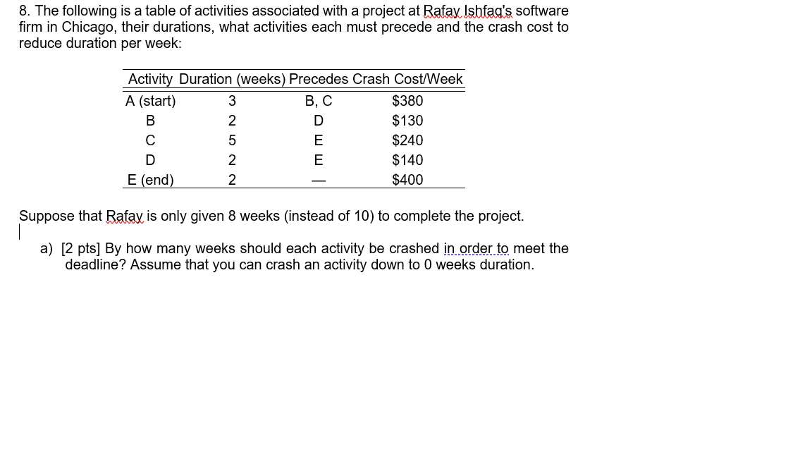 Please also answer question (b) b) What is the