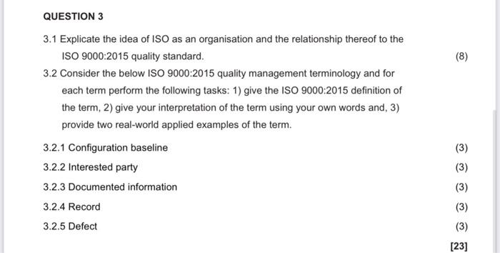 3.1 Explicate the idea of ISO as an organisation