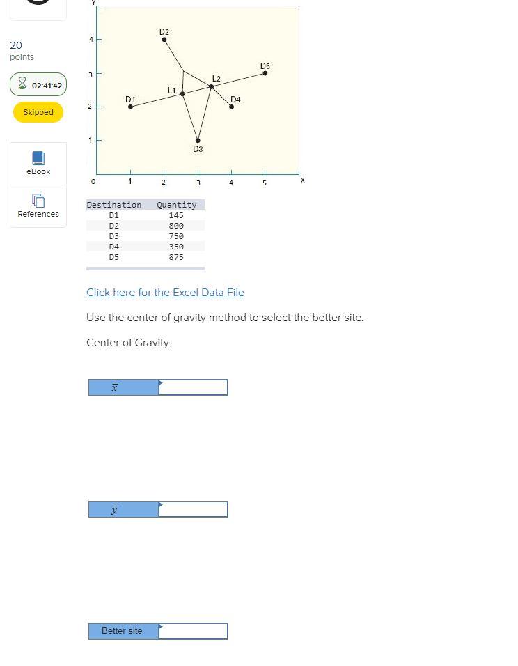 D2 4 20 points D5 3 L2 02:41:42 L1 D1 D4 2