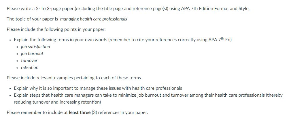 Please write a 2- to 3-page paper (excluding the