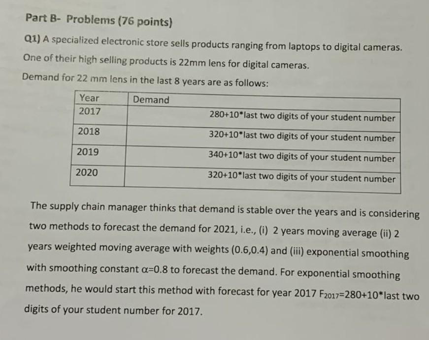 student id last digits: 20 Part B- Problems (76