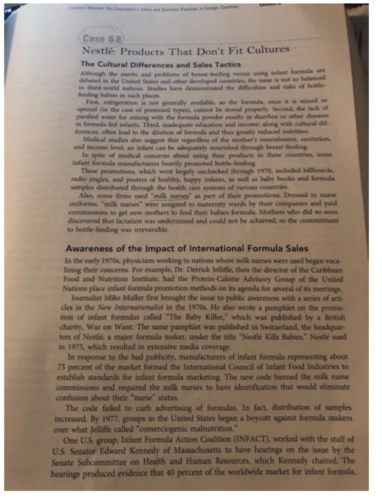 For this assignment, please read Case 6.8 -