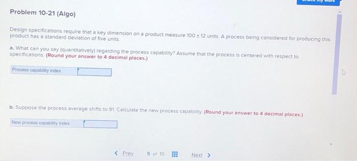 www Problem 10-21 (Algo) Design specifications