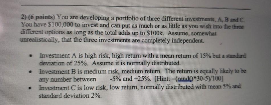 answer 5,6 and A,B. thank you for your help 2) (6