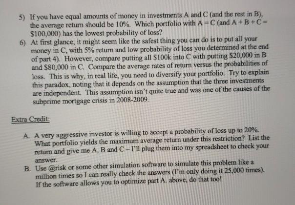 answer 5,6 and A,B. thank you for your help 2) (6