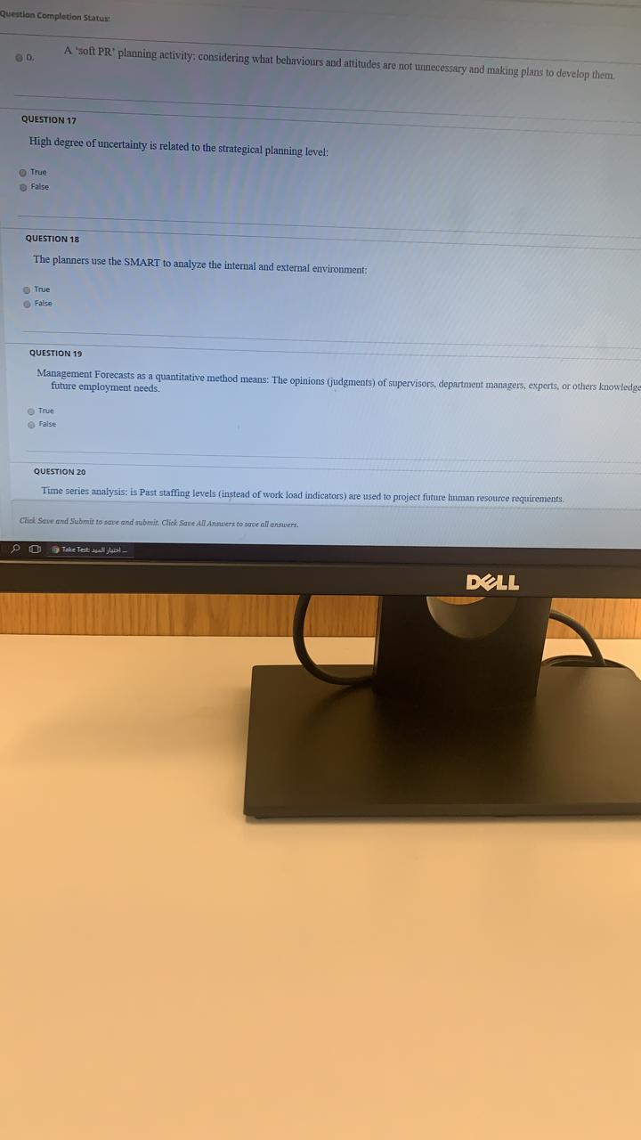 Question Completion Status D. A 'soft PR'