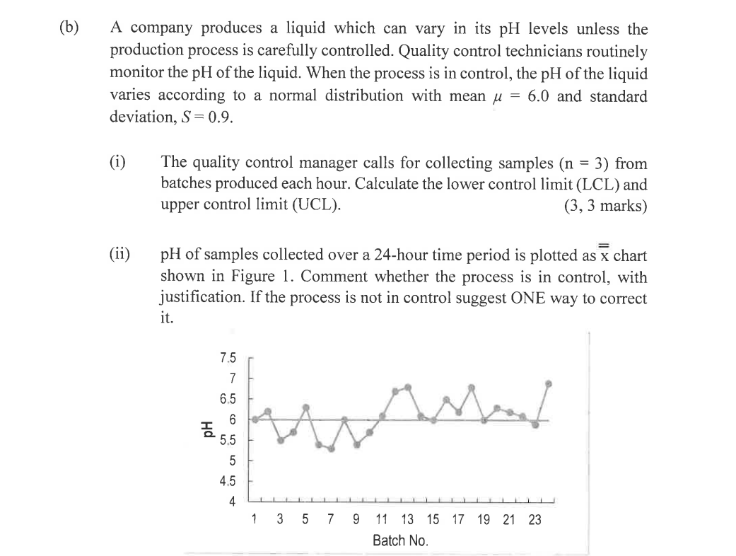 A company produces a liquid which can vary in its