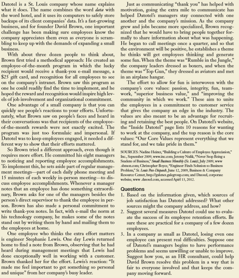 My question I need answered is number 2. Datotel