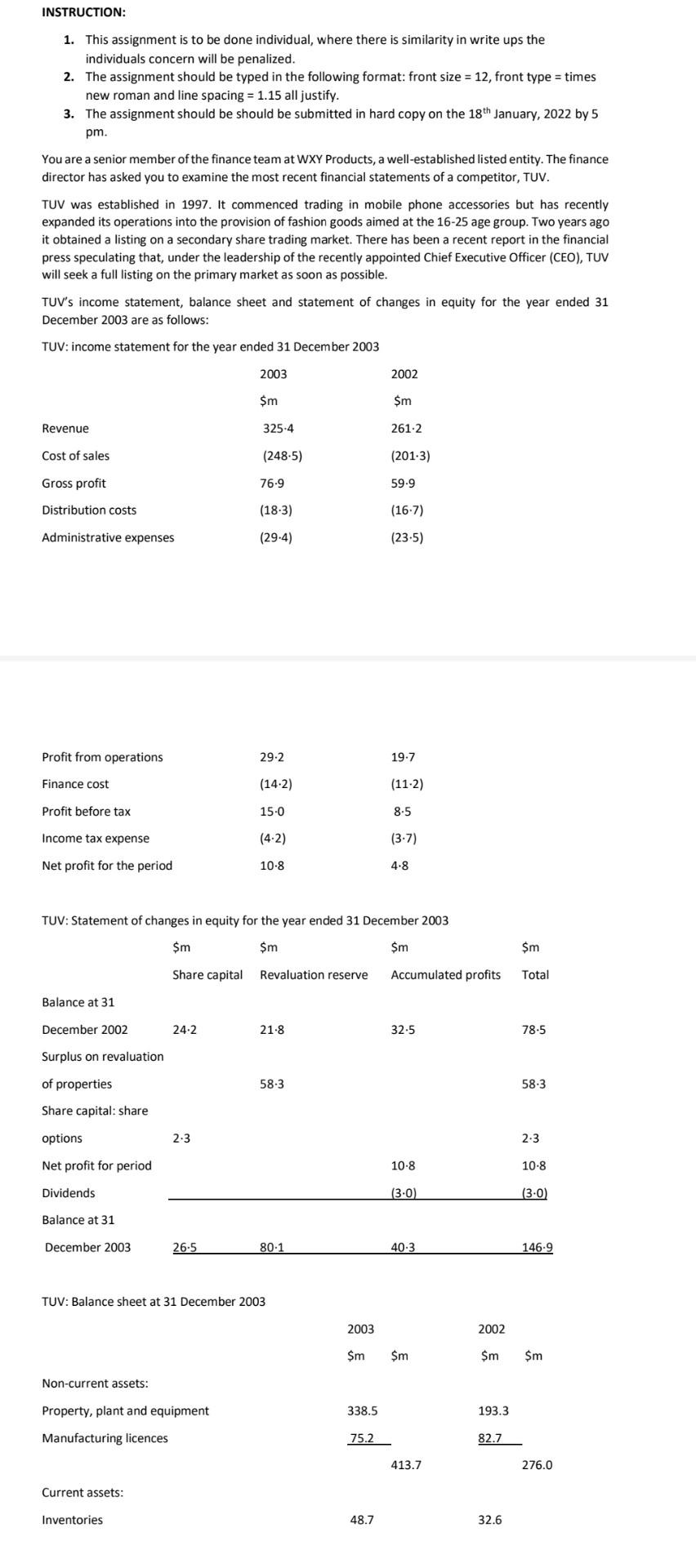 INSTRUCTION: 1. This assignment is to be done