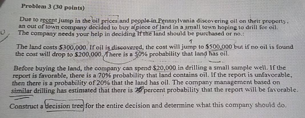 Decision Tree from Risk management Problem 3 (30