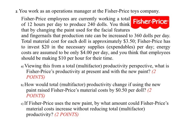 I would like help with this problem. 2. You work