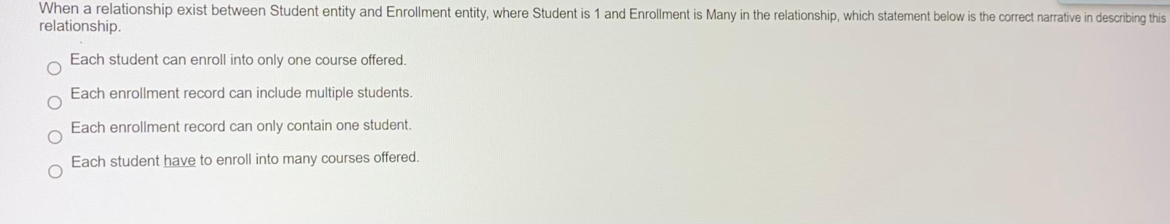 When a relationship exist between Student entity