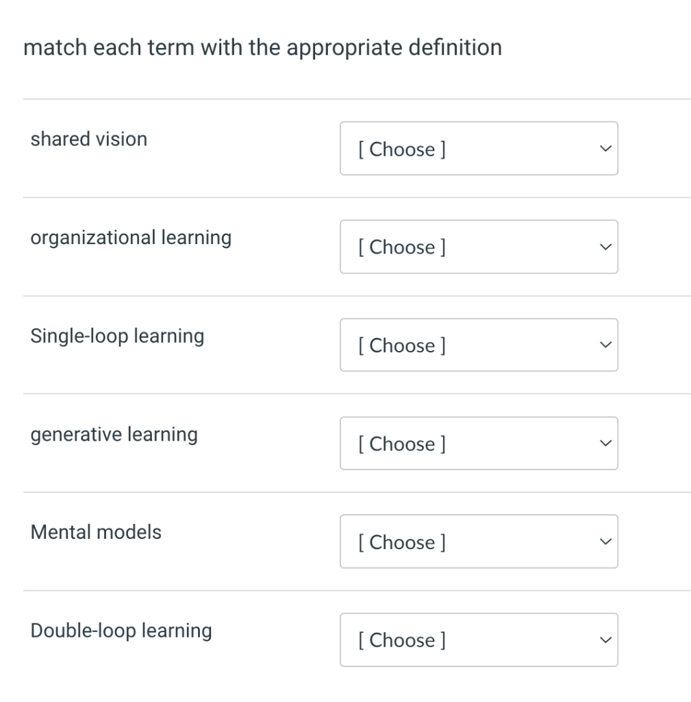 match each term with the appropriate definition