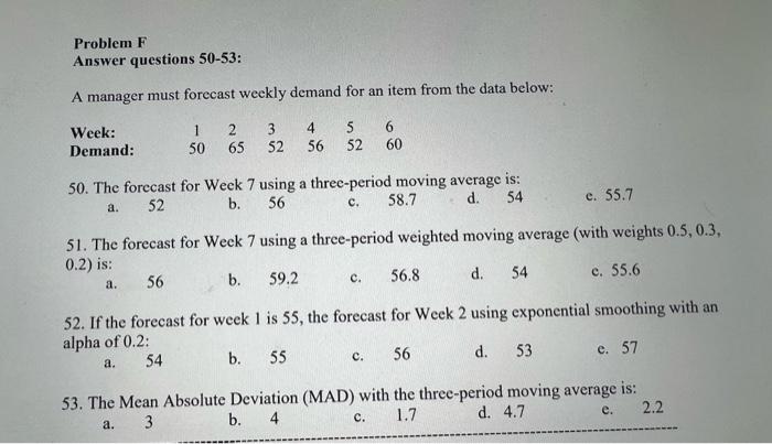 PLEASE HELP ASAP Problem F Answer questions