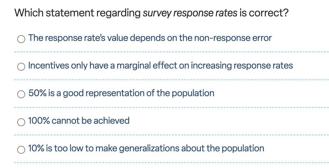 Random Sampling Error: Increases as the sample