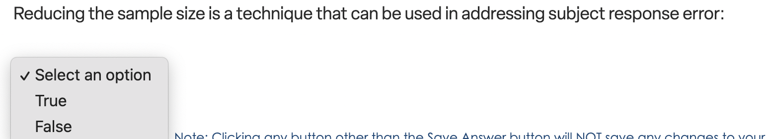 Random Sampling Error: Increases as the sample