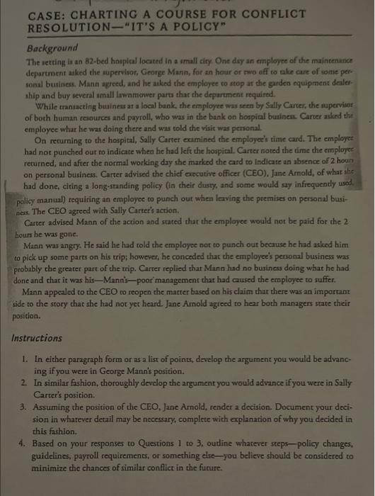 CASE: CHARTING A COURSE FOR CONFLICT