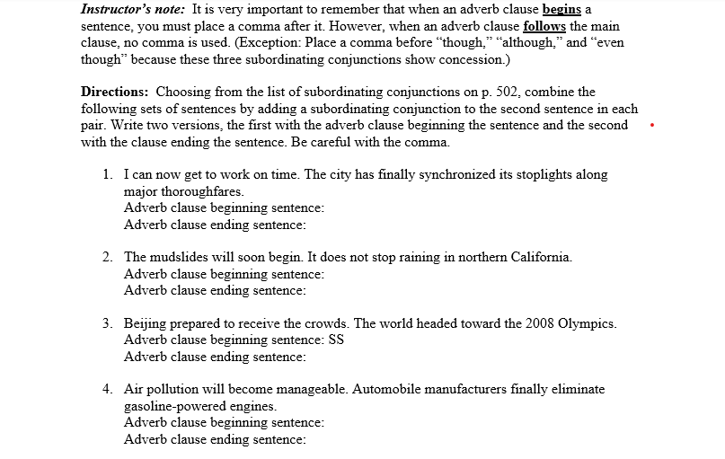 Instructor's note: It is very important to