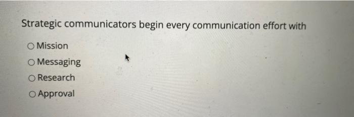 Strategic communicators begin every communication
