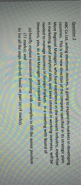 Question 2 ABC Co Ltd, selling electronic