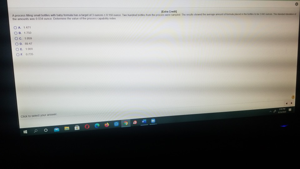 [Extra Credit A process filling small bottles