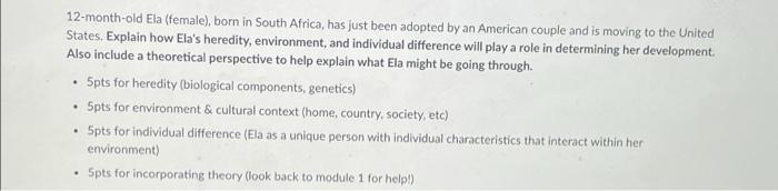 12-month-old Ela (female), born in South Africa,