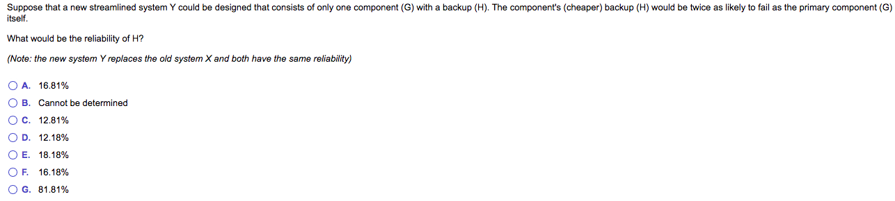 Consider the system X shown below with a