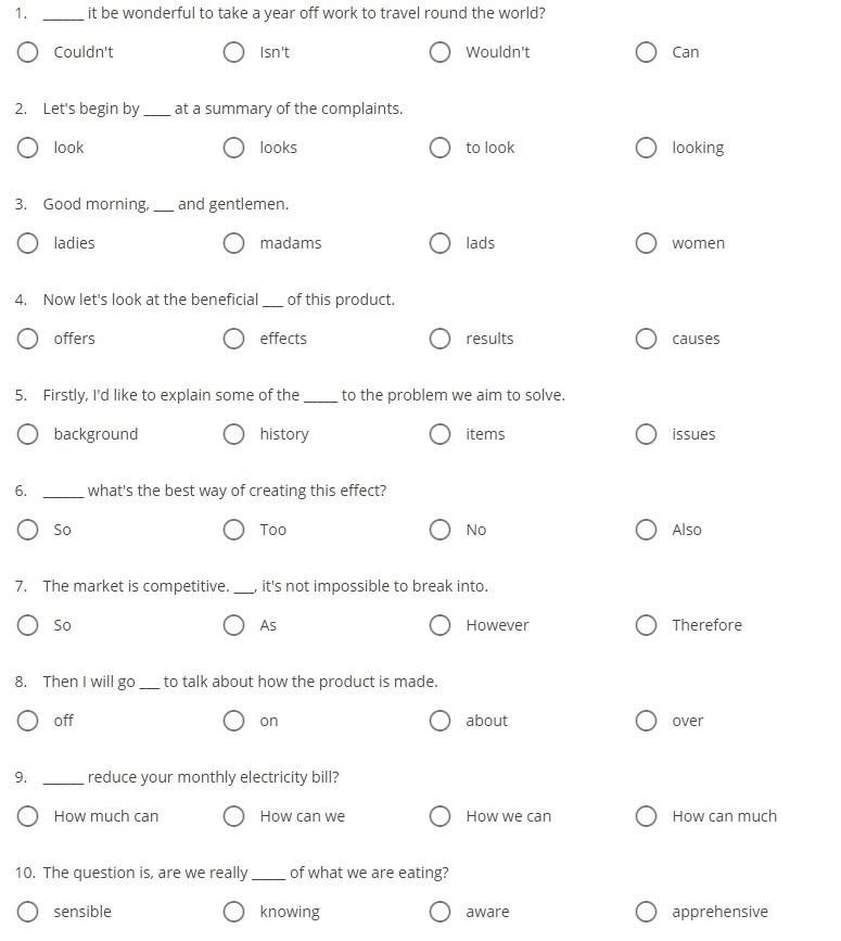 Read the presentation brief and mark the