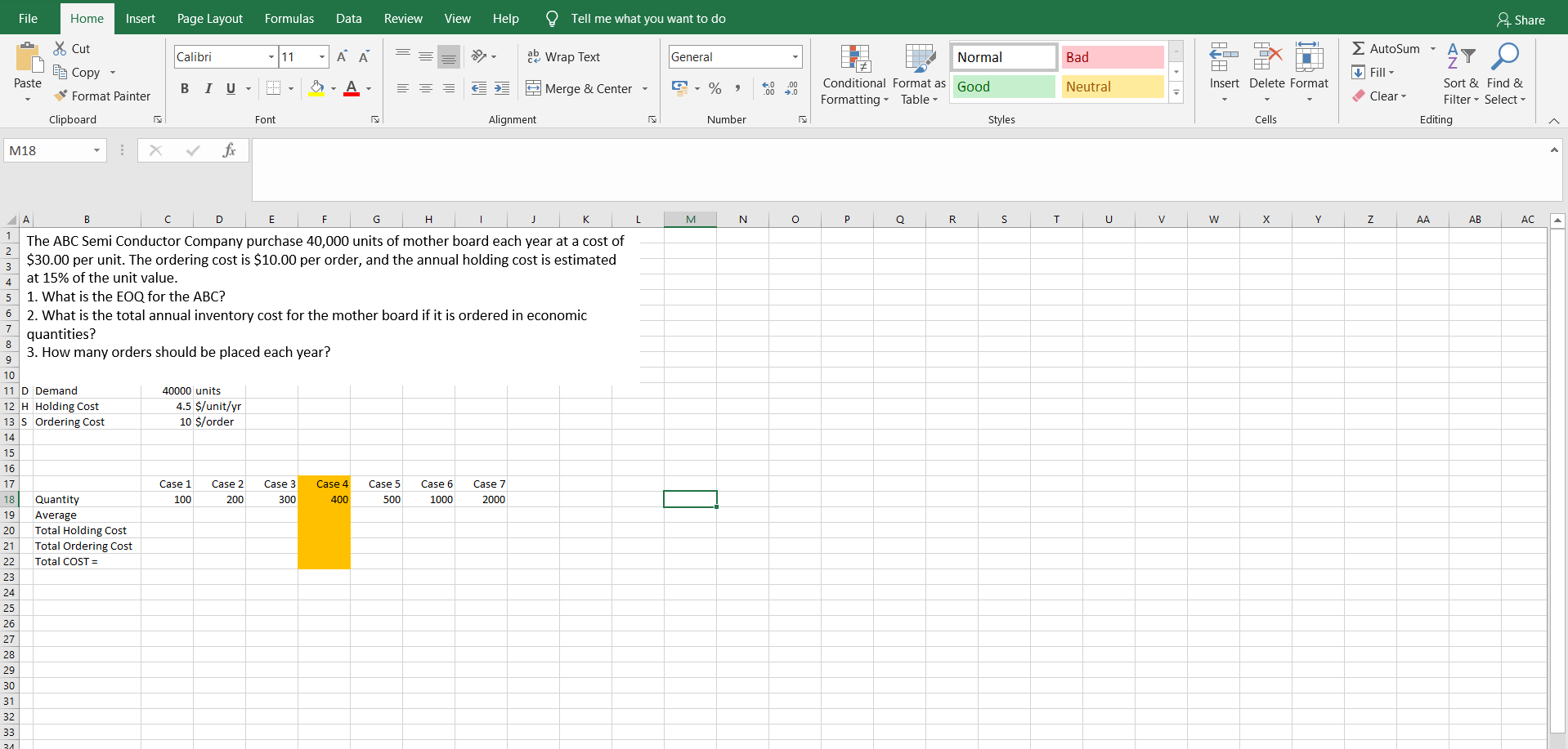 Please Show Excel Formula, Thanks File Home