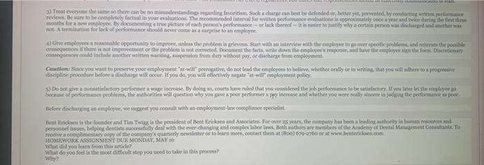 Case study: termination A stat member who caused