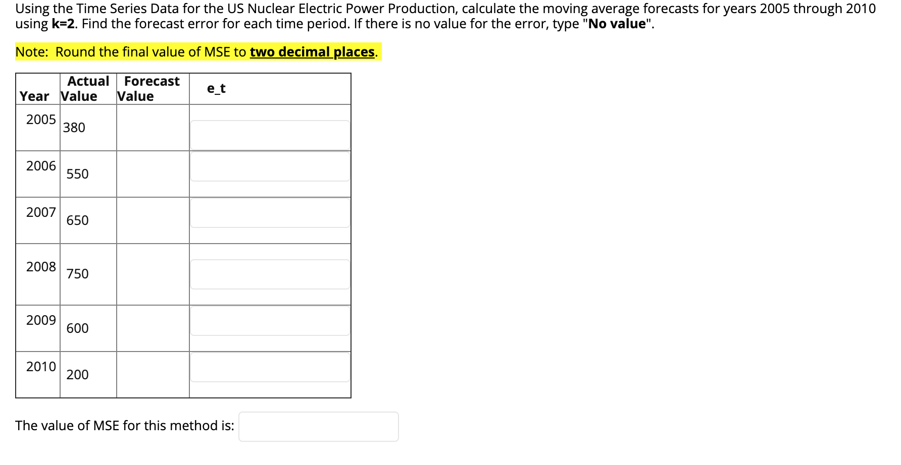 Using the Time Series Data for the US Nuclear